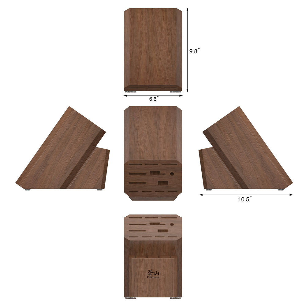 
                  
                    Load image into Gallery viewer, Empty Knife Block, 16-Slot Organizer, Flat Top, Acacia, 505552
                  
                