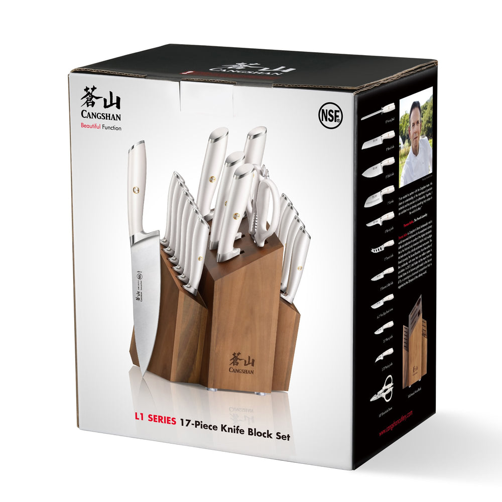 
                  
                    Load image into Gallery viewer, L&amp;amp;L1 Series 17-Piece SHAN Knife Block Set, Forged German Steel
                  
                