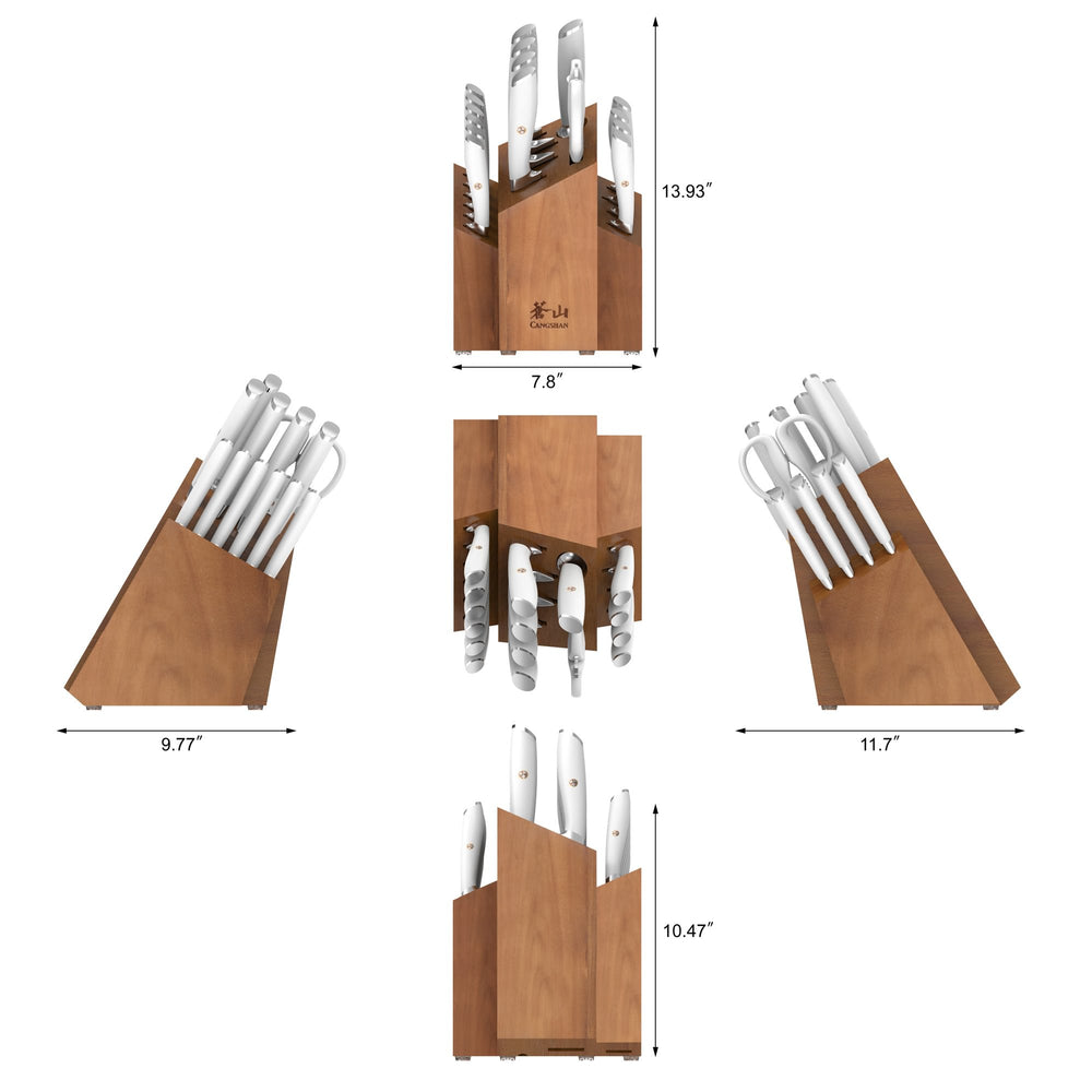 
                  
                    Load image into Gallery viewer, L&amp;amp;L1 Series 17-Piece SHAN Knife Block Set, Forged German Steel
                  
                