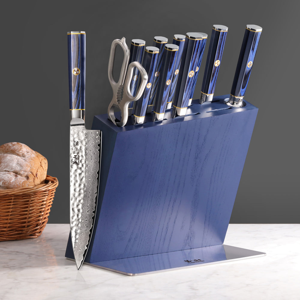 
                  
                    Load image into Gallery viewer, KITA Series 12-Piece Knife HUA Knife Block Set, High Carbon X-7 Damascus Steel, 501790
                  
                