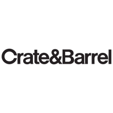 Crate&Barrel logo in dark gray text on a black background.