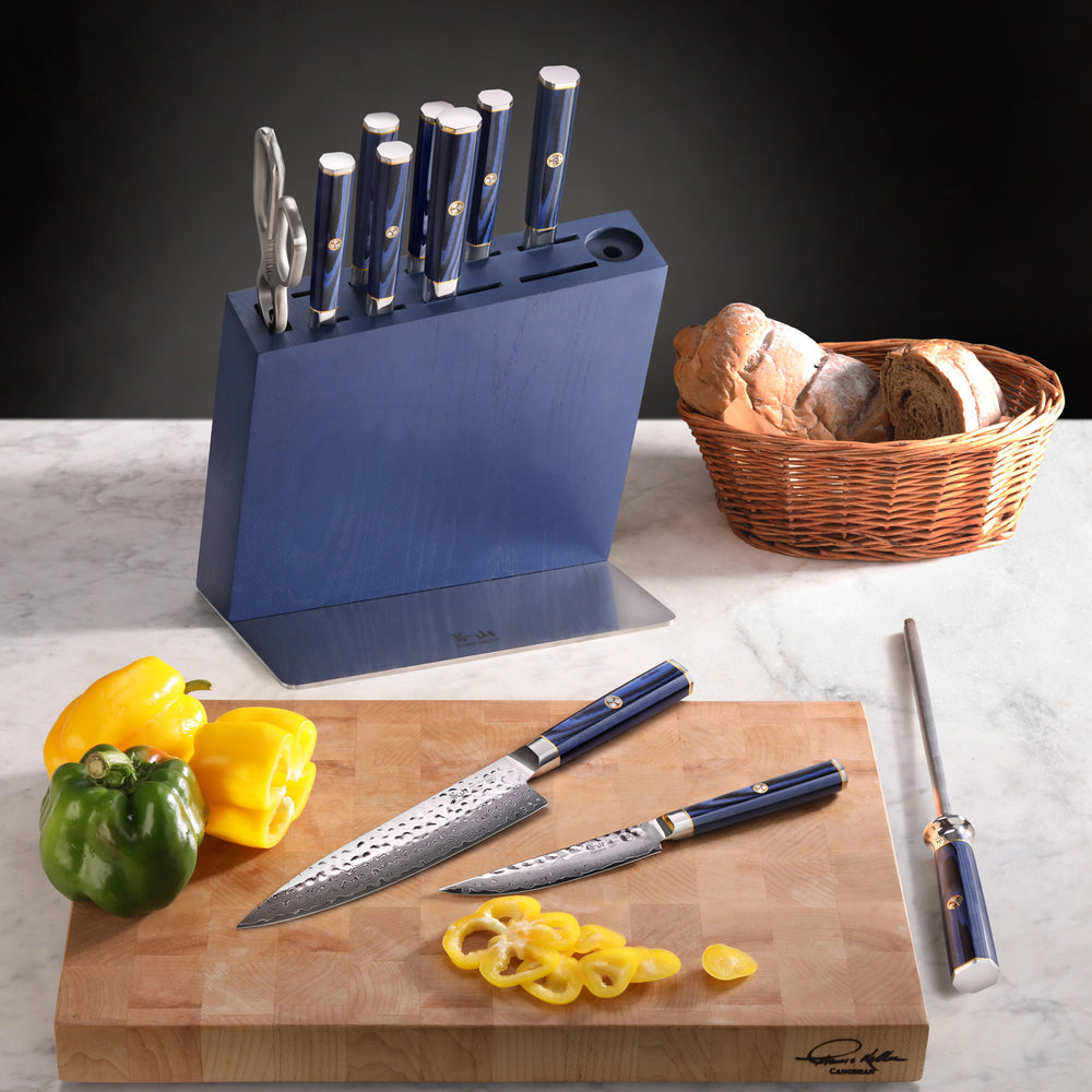 
                  
                    Load image into Gallery viewer, KITA Series 12-Piece Knife HUA Knife Block Set, High Carbon X-7 Damascus Steel, 501790
                  
                