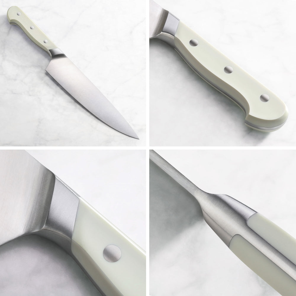 
                  
                    Load image into Gallery viewer, APERTIVO Series 8-Piece Knife Block Set German Steel, Bamboo Block (White), 1026849
                  
                