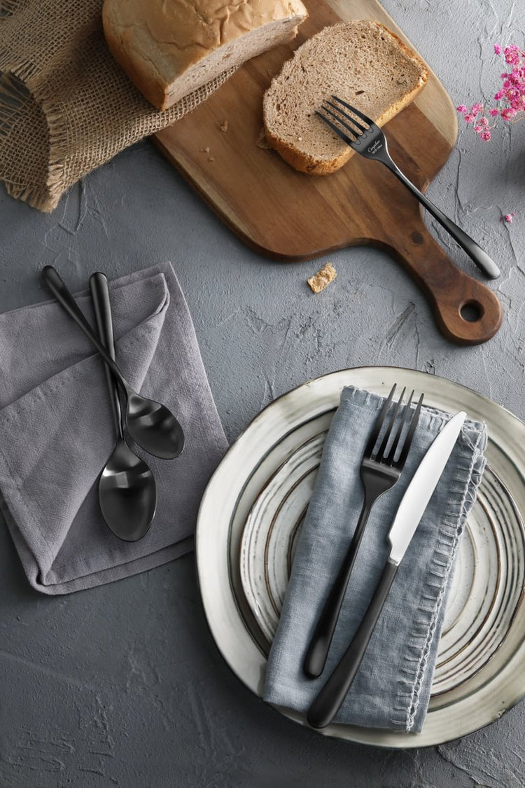 RAIN II Series 20-Piece Forged Flatware Set, Stainless Steel 18/10