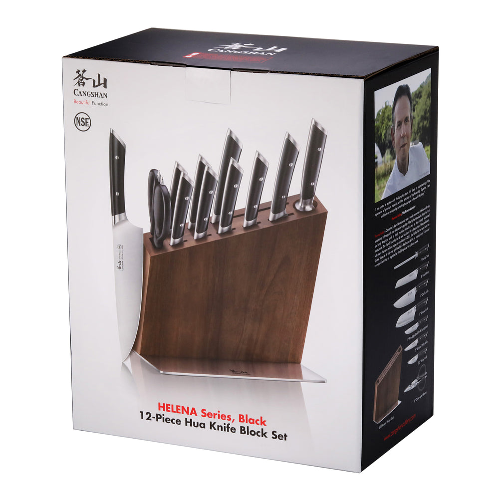 
                  
                    Load image into Gallery viewer, HELENA Series 12-Piece Knife Block Set, Forged German Steel, HUA Acacia Block
                  
                