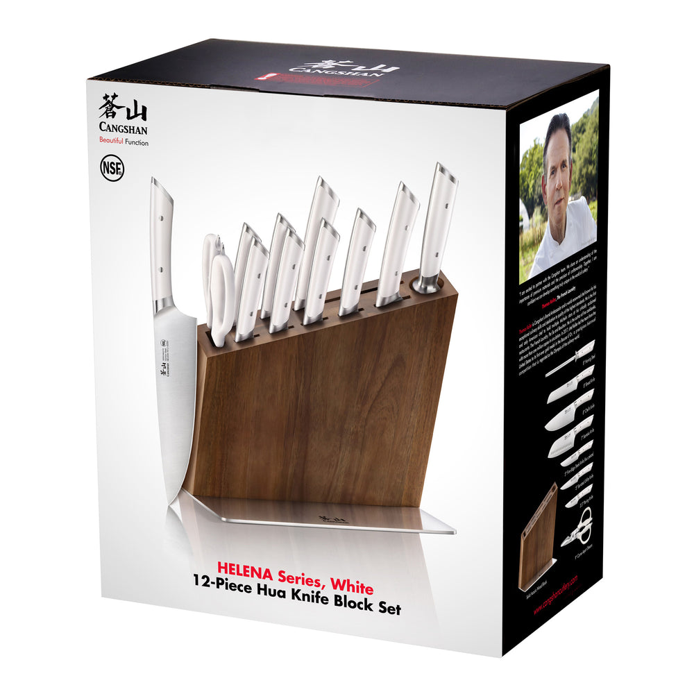 
                  
                    Load image into Gallery viewer, HELENA Series 12-Piece Knife Block Set, Forged German Steel, HUA Acacia Block
                  
                
