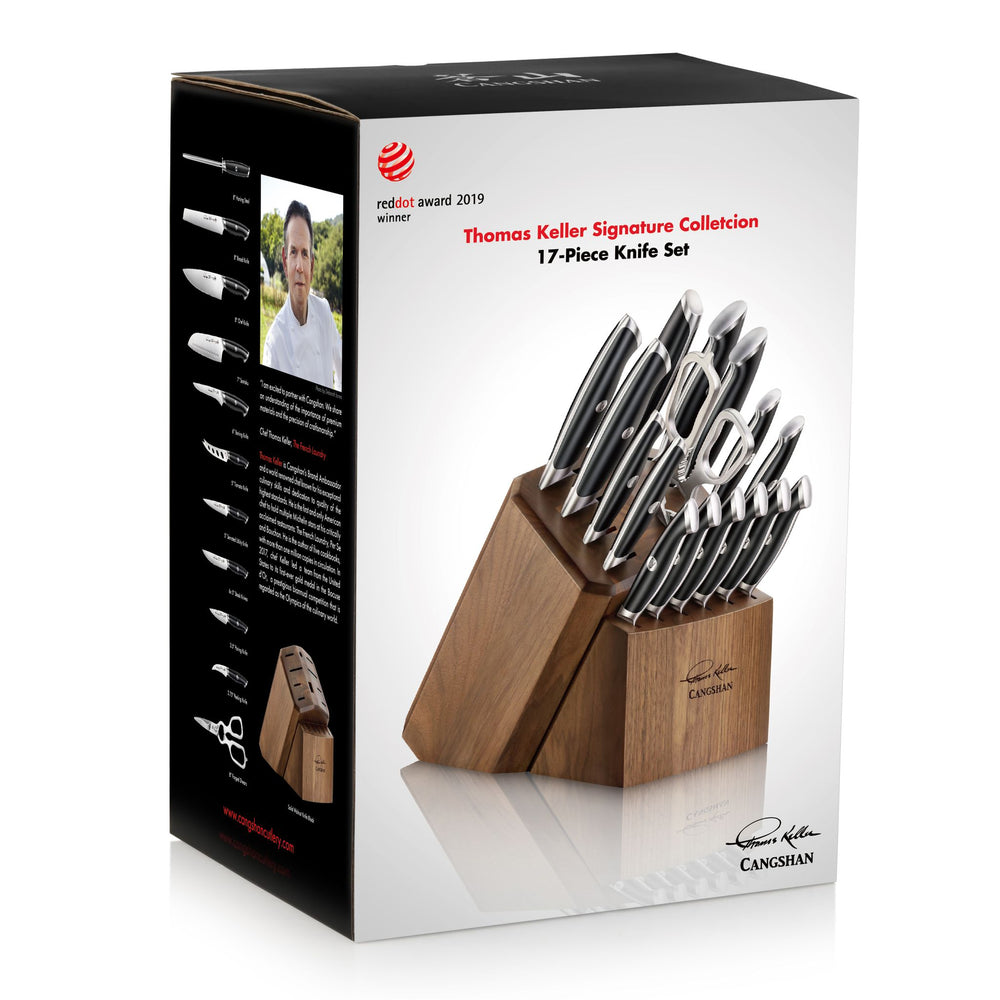 
                  
                    Load image into Gallery viewer, TKSC 17-Piece Knife Block Set, Forged Swedish Powder Steel, Thomas Keller Signature Collection, 1024715
                  
                