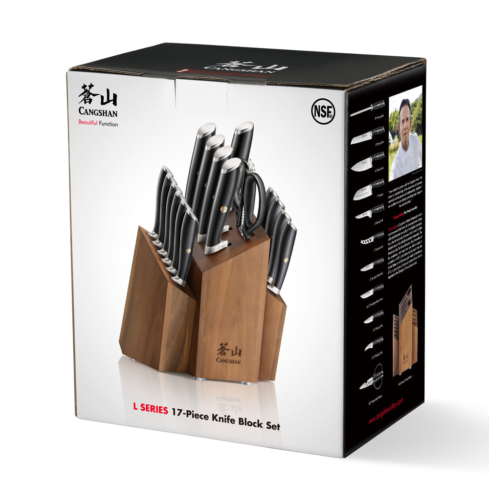 
                  
                    Load image into Gallery viewer, L&amp;amp;L1 Series 17-Piece SHAN Knife Block Set, Forged German Steel
                  
                