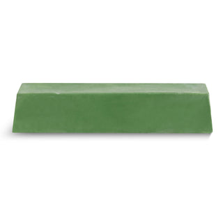 
                    
                      Green rectangular honing polish compound bar with beveled edges on a white background.
                    
                  