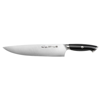 
                    
                      10-inch chef's knife with a stainless steel blade and black ergonomic handle from the Thomas Keller Signature Collection.
                    
                  