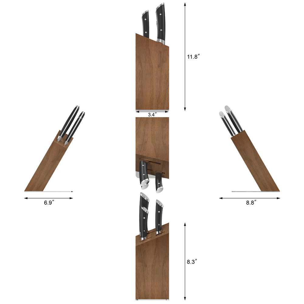 
                  
                    Load image into Gallery viewer, HELENA Series 4-Piece Knife Block Set, Forged German Steel, HUA Acacia Block
                  
                
