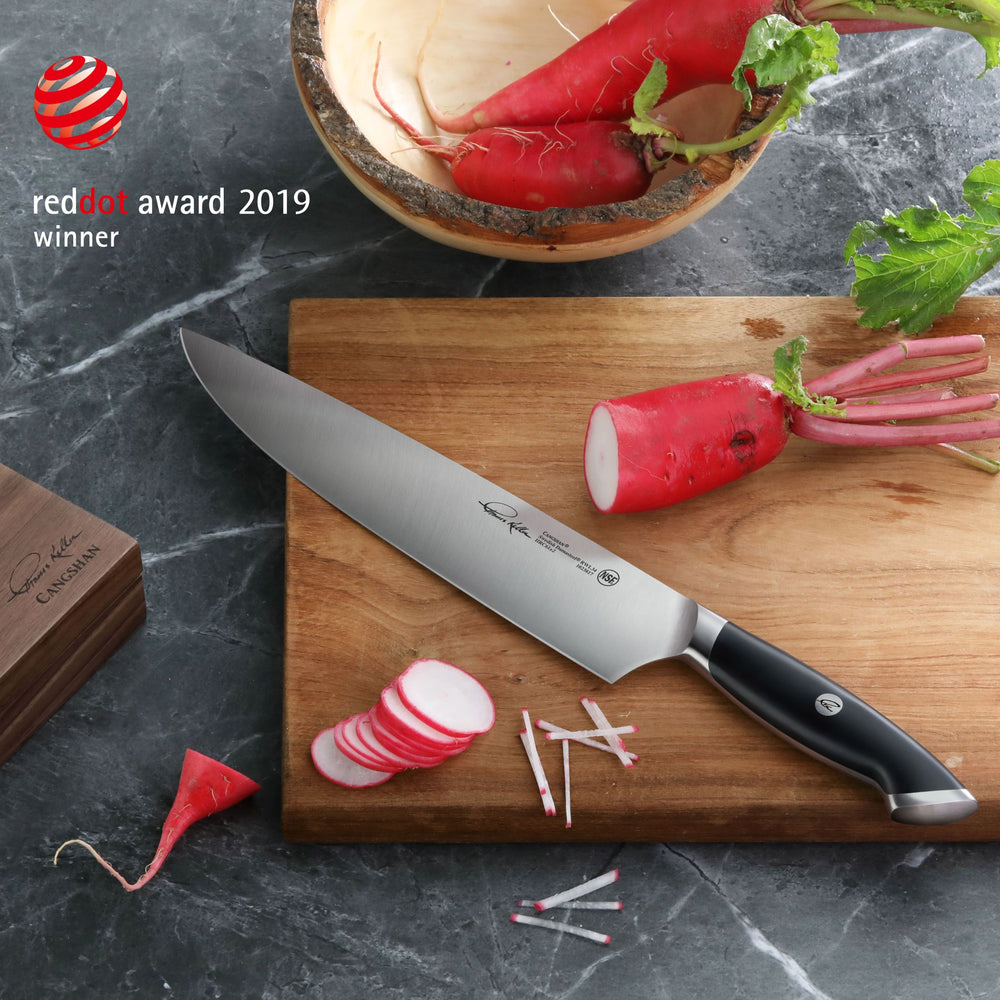 
                  
                    Load image into Gallery viewer, TKSC 10-Inch Chef&amp;#39;s Knife, Forged Swedish Powder Steel, Thomas Keller Signature Collection, Black, 1023817
                  
                