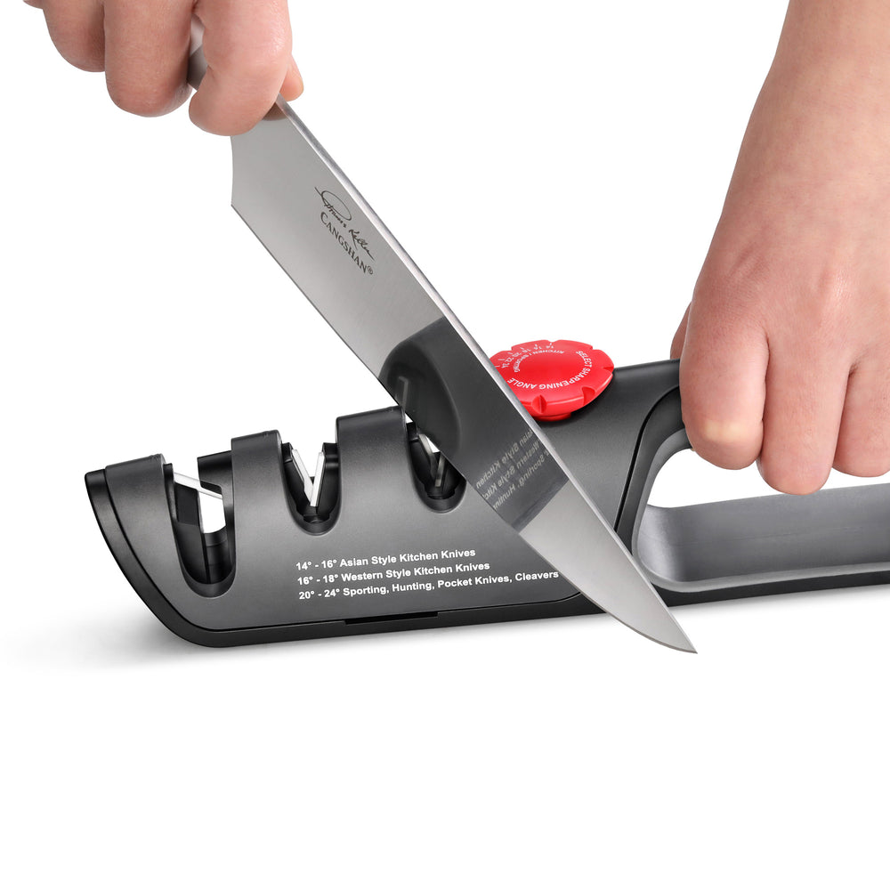 
                  
                    Load image into Gallery viewer, Professional Knife + Scissor Sharpener, 3-Slots, Adjustable 14-24 Degree, 1026108
                  
                