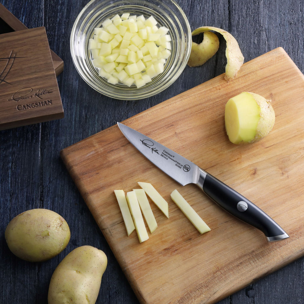 
                  
                    Load image into Gallery viewer, TKSC 3.5-Inch Paring Knife, Forged Swedish Powder Steel, Thomas Keller Signature Collection, 1023855
                  
                