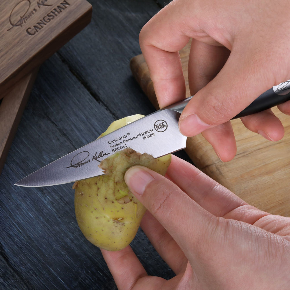 
                  
                    Load image into Gallery viewer, TKSC 3.5-Inch Paring Knife, Forged Swedish Powder Steel, Thomas Keller Signature Collection, 1023855
                  
                