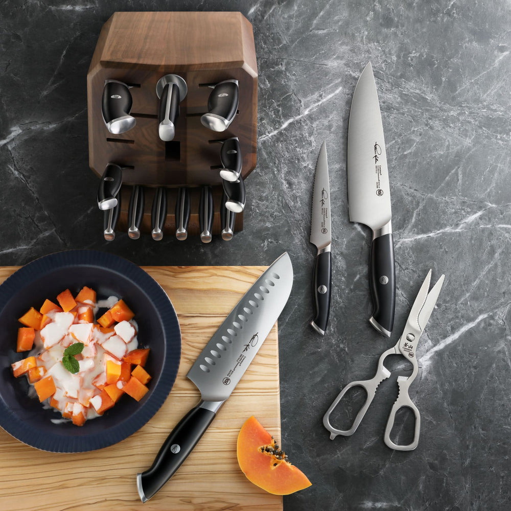 
                  
                    Load image into Gallery viewer, TKSC 17-Piece Knife Block Set, Forged Swedish Powder Steel, Thomas Keller Signature Collection, 1024715
                  
                