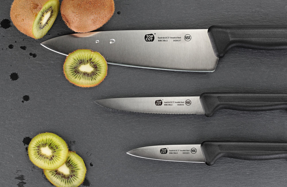 
                  
                    Load image into Gallery viewer, Top Cut P2 Series 4-Piece Starter Knife Bag Set, Swedish 12C27 Steel, 1020113
                  
                