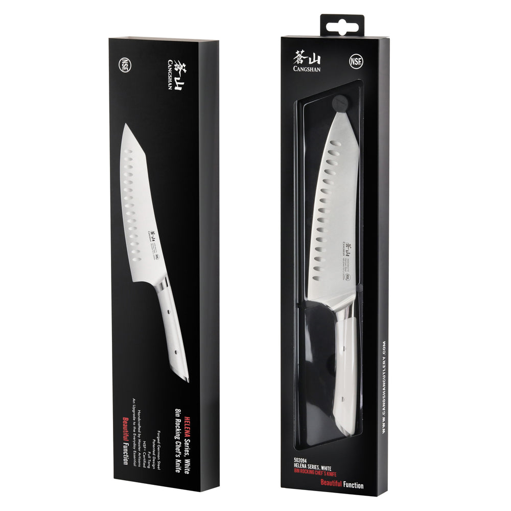 
                  
                    Load image into Gallery viewer, HELENA Series 8-Inch Rocking Chef&amp;#39;s Knife, Forged German Steel
                  
                